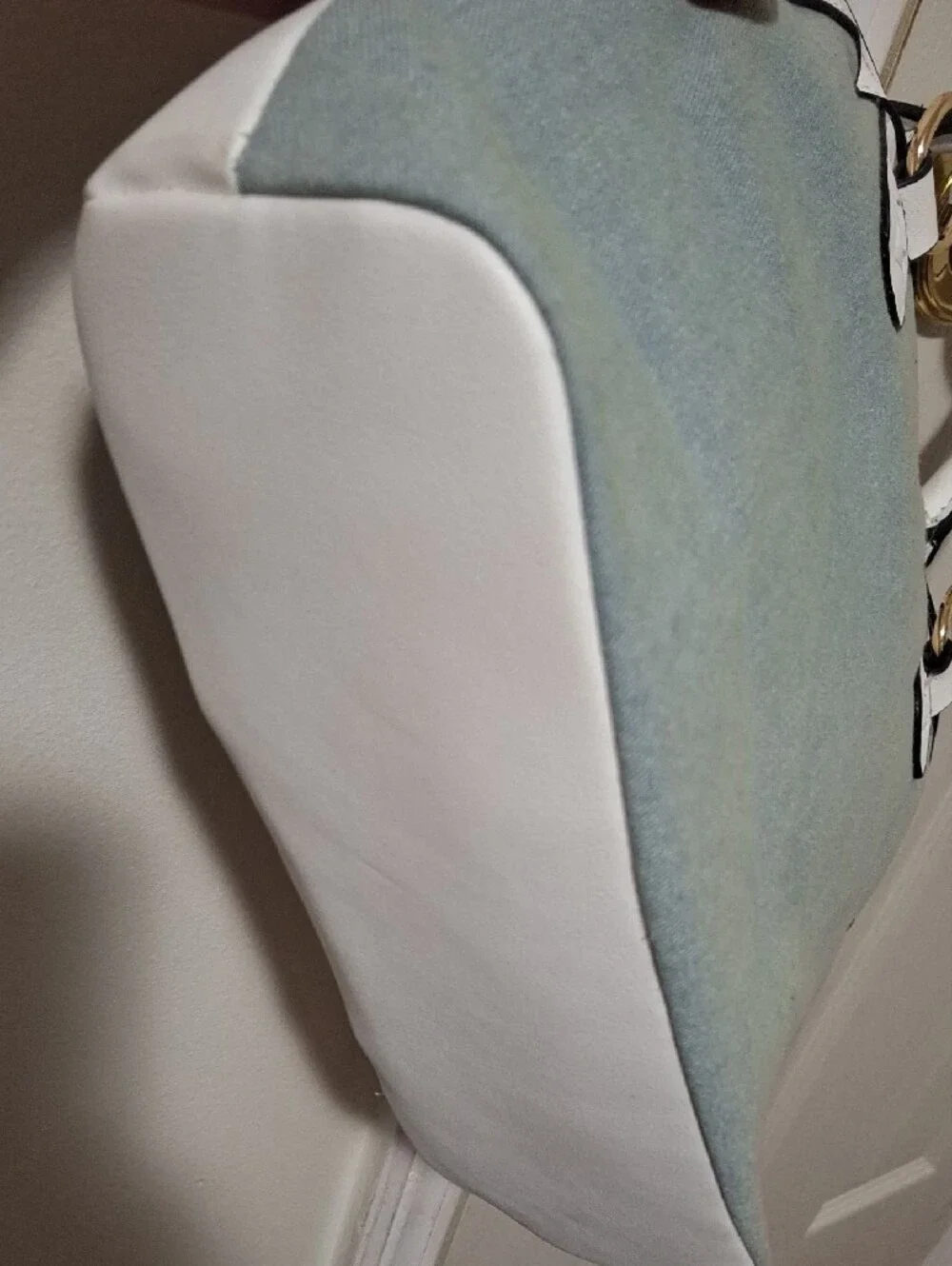 Juicy Couture Light Blue and White Embroidered Dome Satchel